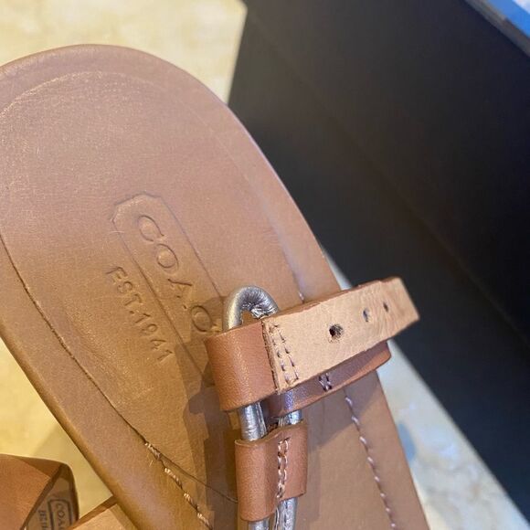 Coach platform Giorgiano Sandal with cork heel - size 10B - Picture 10 of 11